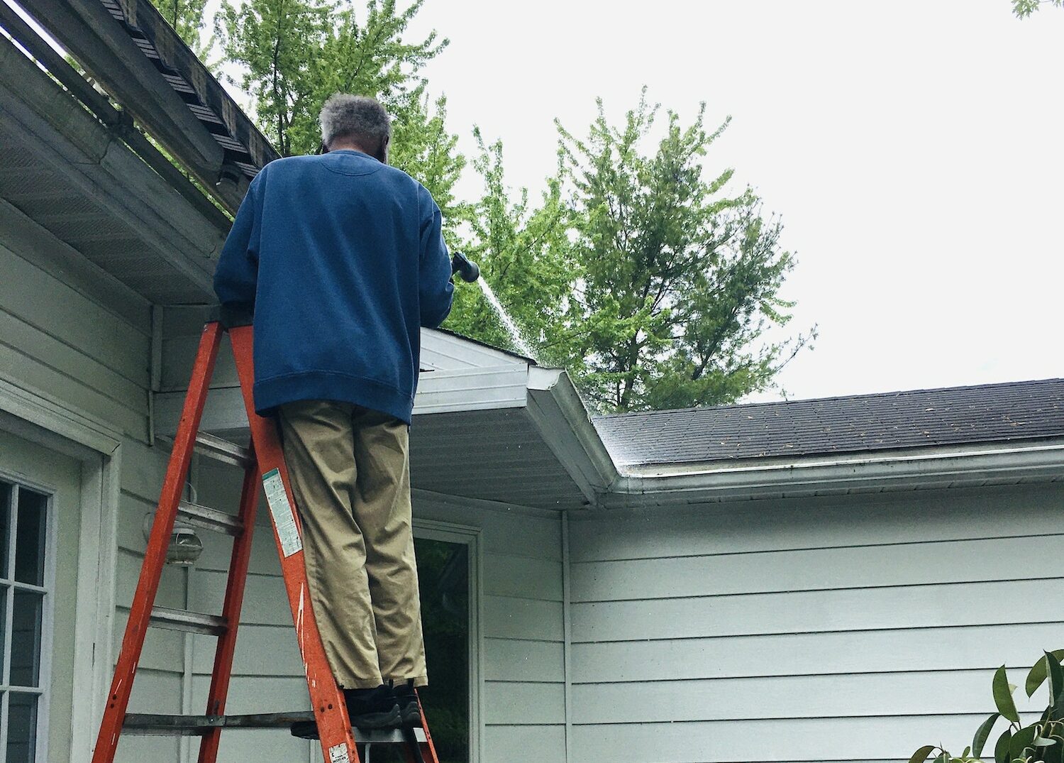 pressure washing your gutters